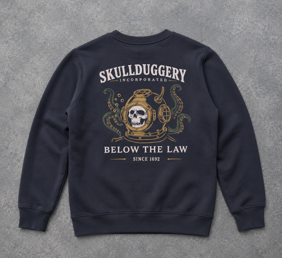 Skullduggery Below the Law Sweater in navy