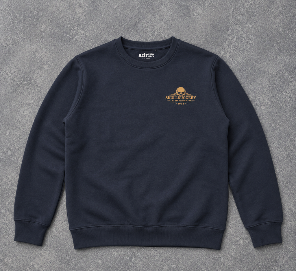 Skullduggery Below the Law Sweater in navy