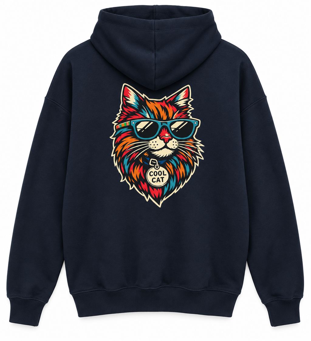 Cool Cat Hoodie in Navy