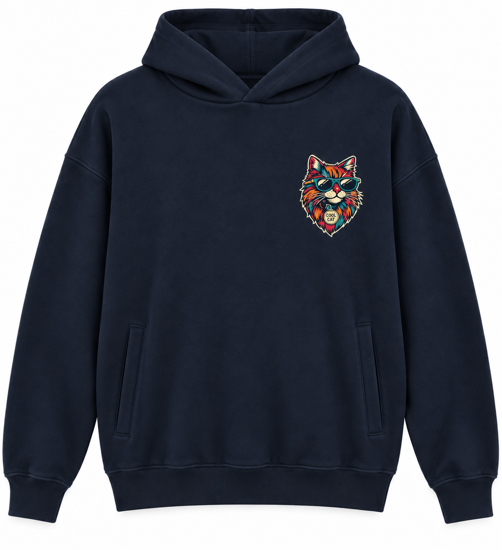 Cool Cat Hoodie in Navy