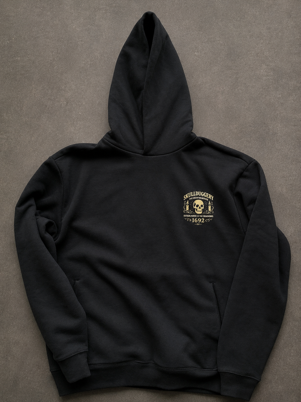 Skullduggery Established in the Shadows Hoodie in black