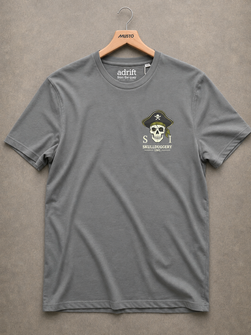 Skullduggery The Pirate t-shirt in iron grey