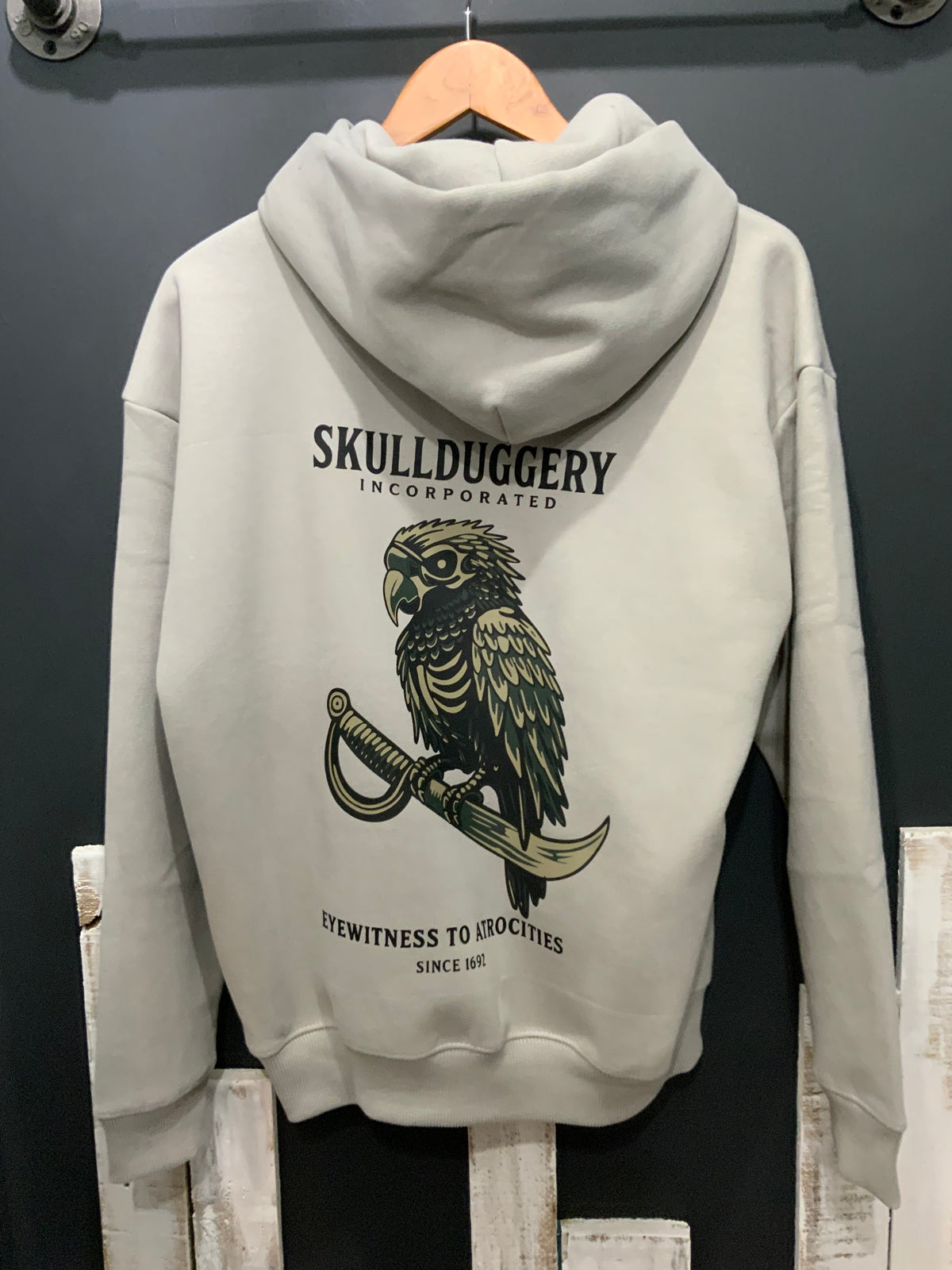 Skullduggery Atrocities Hoodie in grey mist