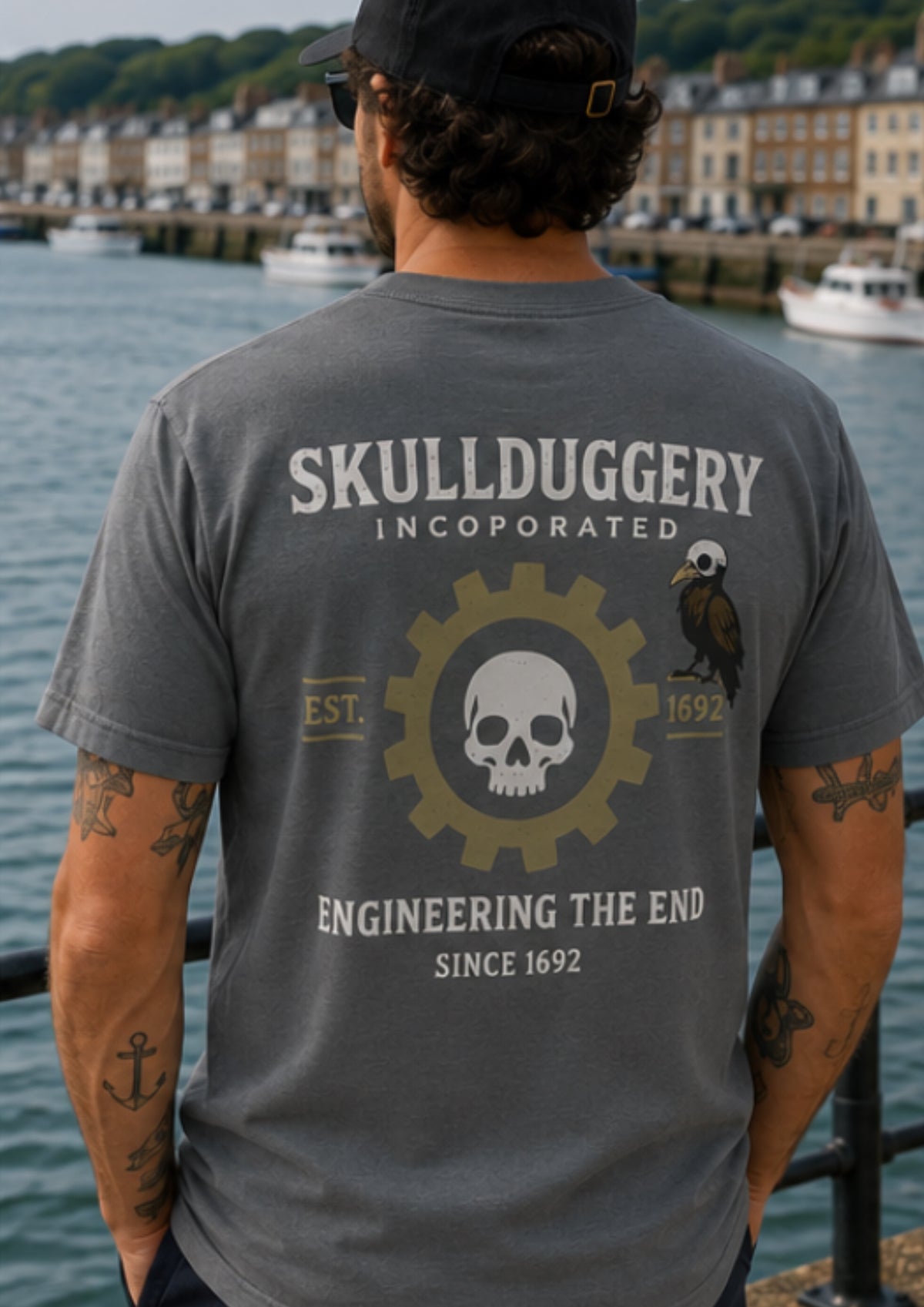 Skullduggery Engineer t-shirt in organic khaki