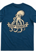 Deep Thinker t-shirt in peacock blue