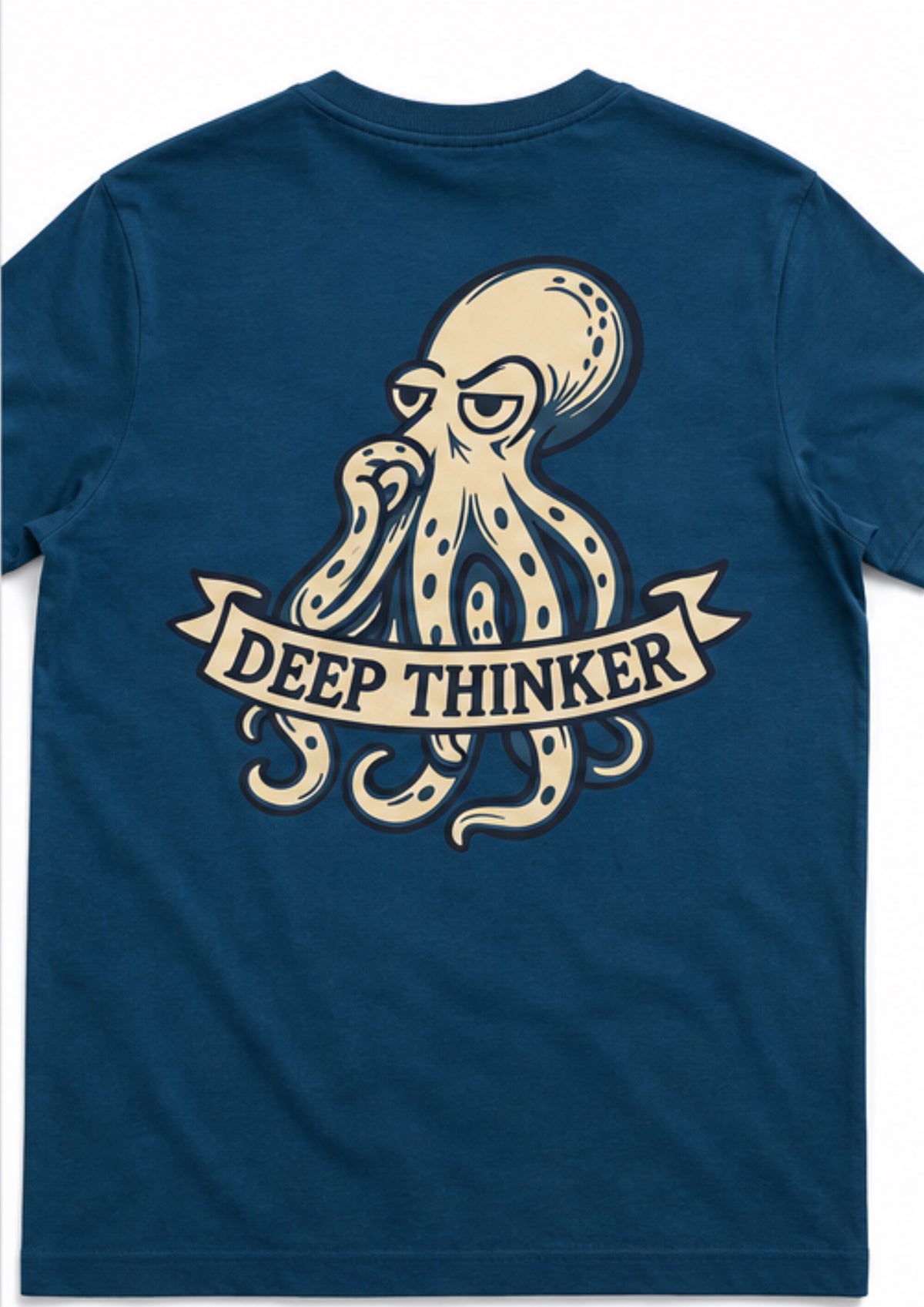 Deep Thinker t-shirt in peacock blue