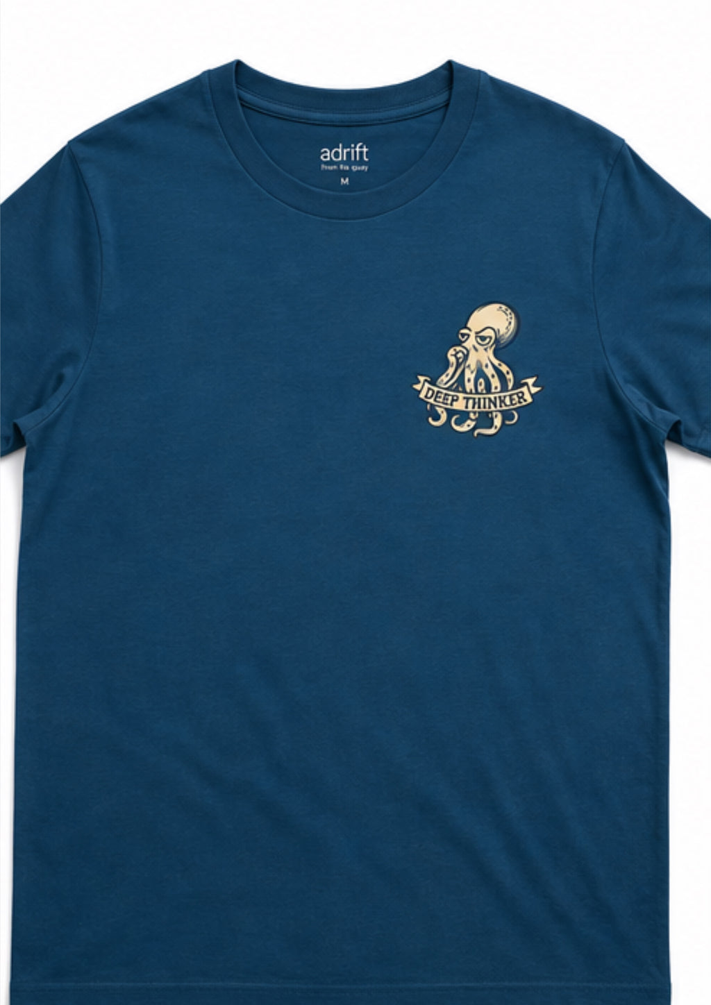 Deep Thinker t-shirt in peacock blue