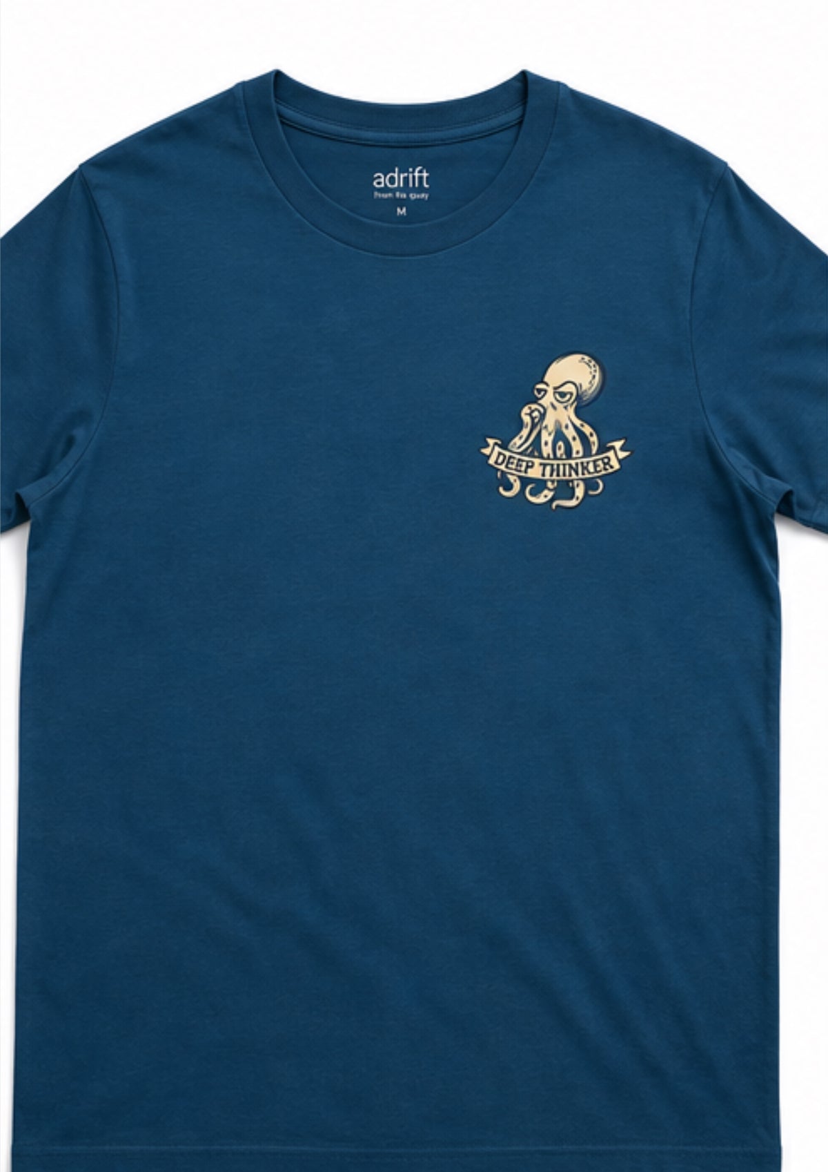 Deep Thinker t-shirt in peacock blue