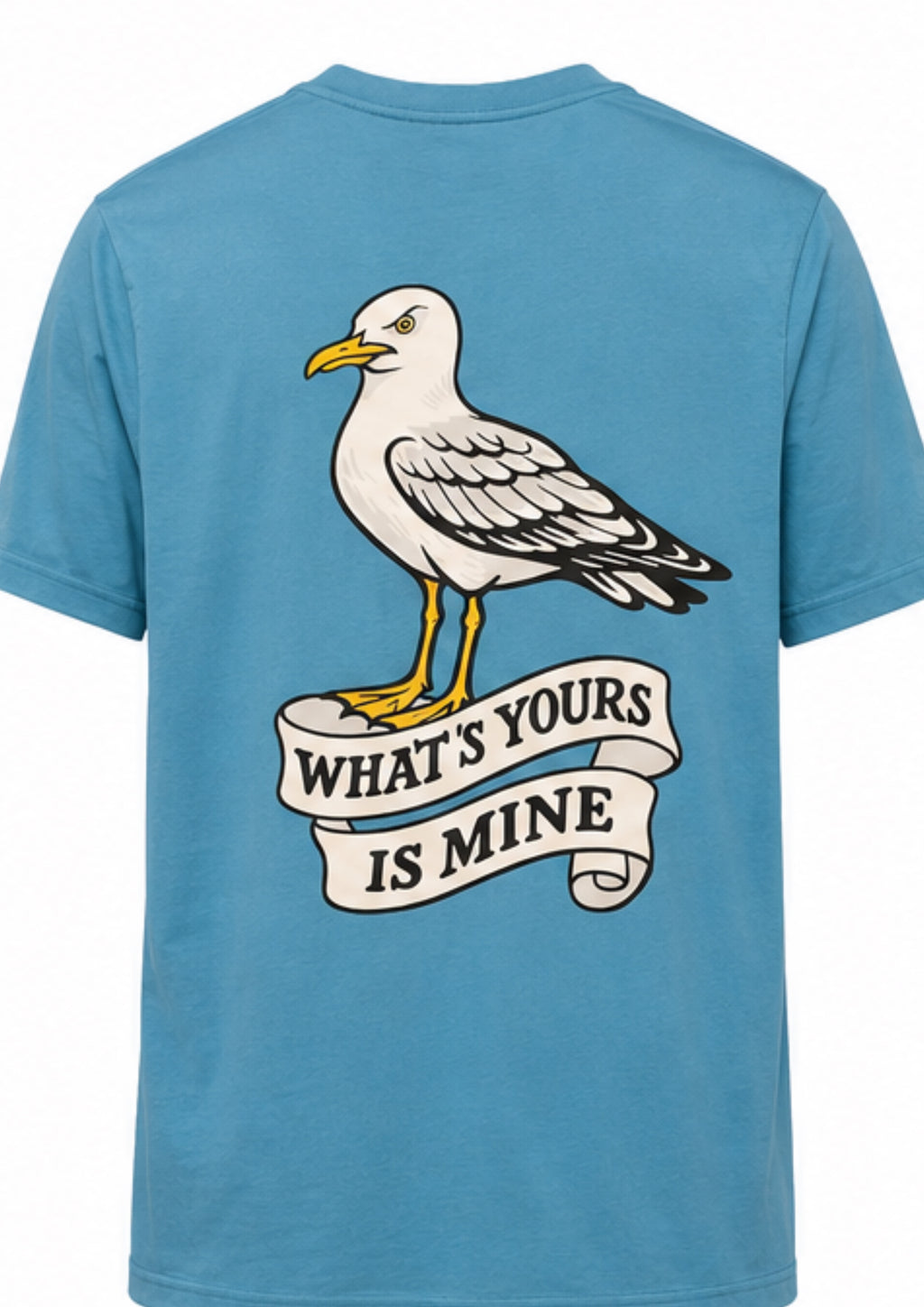 What’s yours is mine t-shirt in Adriatic blue