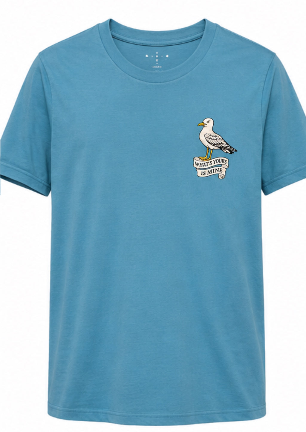 What’s yours is mine t-shirt in Adriatic blue