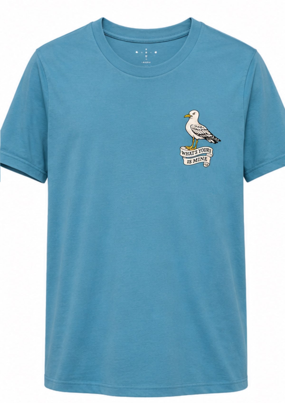 What’s yours is mine t-shirt in Adriatic blue