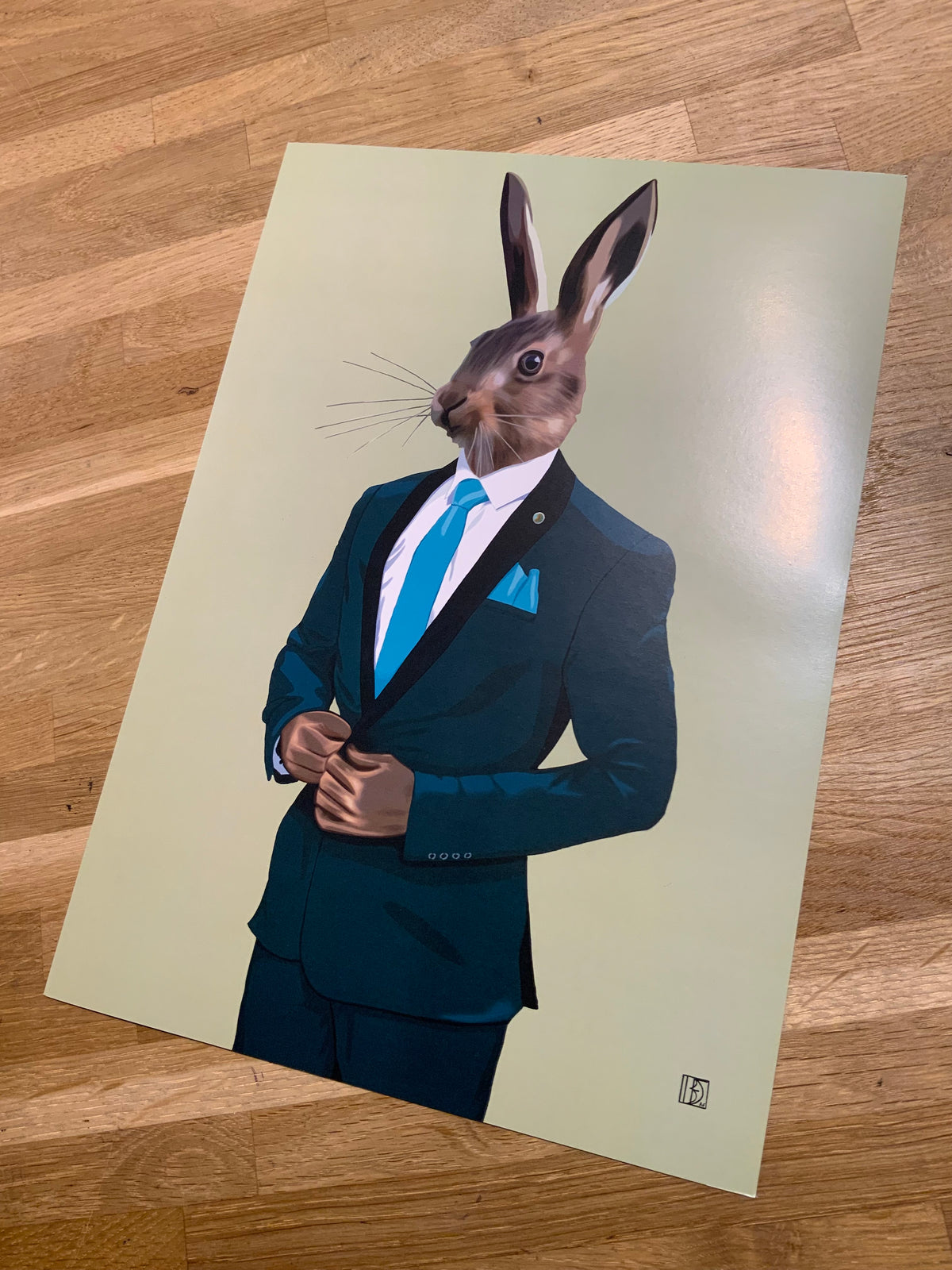 The Rabbit  — Animals in Suits Art Print A4
