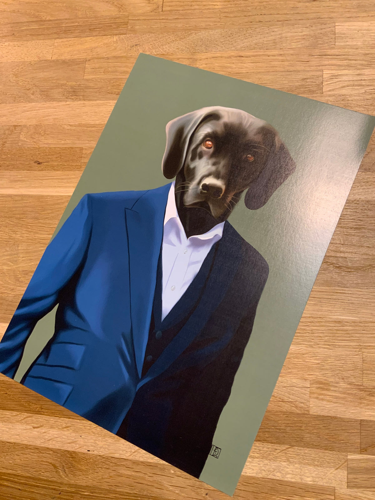 The Labrador — Animals in Suits Art Print A4
