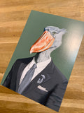 The Shoebill — Animals in Suits Art Print A4