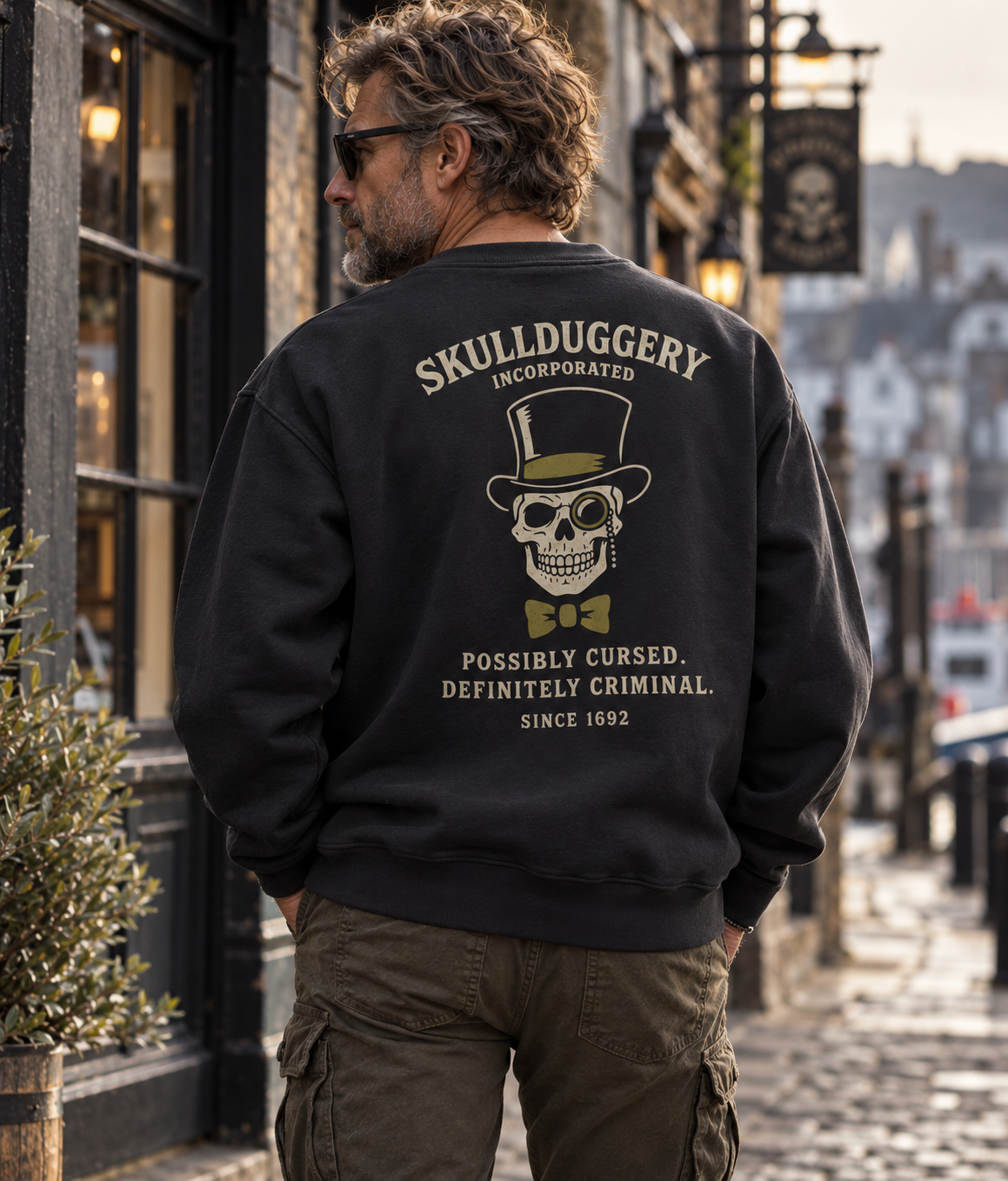 Skullduggery Possibly Cursed Sweater in black