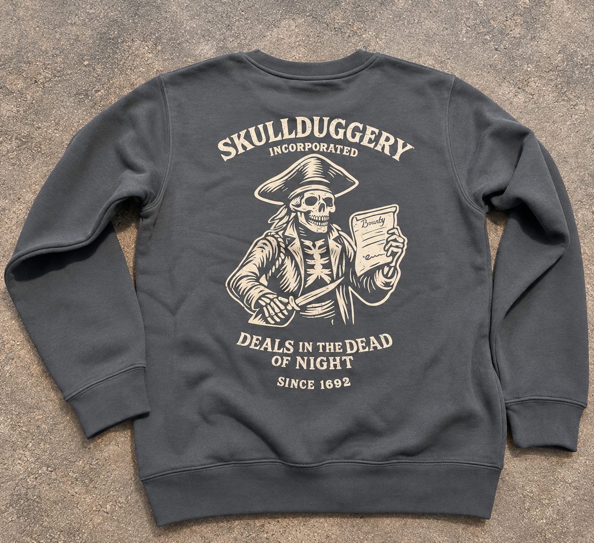 Skullduggery Deals Sweater in slate grey